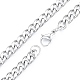 Men's 201 Stainless Steel Cuban Link Chain Necklace(NJEW-N050-A06-7-45P)-2