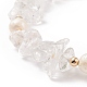 Natural Quartz Crystal Chips & Pearl Beaded Slider Bracelet(BJEW-JB08334-05)-4