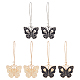 ANATTASOUL 3 Pair 3 Color Enamel Butterfly with Skull Hoop Earrings(EJEW-AN0002-46)-1