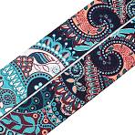 Ethnic Style Double-Sided Polyester Ribbon, Jacquard Ribbon, Tyrolean Ribbon, Flat, Colorful, Flower Pattern, 1-1/2 inch(38mm)(OCOR-WH0077-42D)