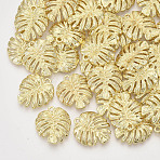 Alloy Pendants, Tropical Leaf Charms, Monstera Leaf, Light Gold, 21.5x19x3mm, Hole: 1.8mm(PALLOY-S121-206)