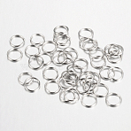 Iron Open Jump Rings, Round, Nickel Free, Platinum, 10x1.0mm, 18 Gauge, Inner Diameter: 8mm, about 5600pcs/1000g(IFIN-A018-10mm-P-NF)