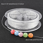 Round Elastic Crystal Thread, Jewelry Beading Cords, For Stretch Bracelet Making, Clear, 0.8mm, about 21.87 Yards(20m)/roll, 10 roll/set(EW-YW0002-03)