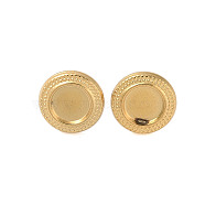 Ion Plating(IP) 304 Stainless Steel Earrings for Women, Round, Real 18K Gold Plated, 13mm(STAS-S125-05G)