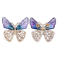 Crystal Rhinestone Butterfly Brooch Pin, Cute Animal Alloy Badge for Clothes Suits Jacket Backpack, Golden, 38x36mm(JBR084A)