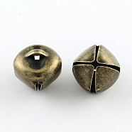 Iron Bell Pendants, Antique Bronze, 19~20x19~20x16mm, Hole: 3x6mm(IFIN-Q112-03AB)