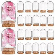 Glass Dome Cloche Cover, Bell Jar, with Cork Base, For Doll House Container, Dried Flower Display Decoration, Clear, 36.5x22mm, 20pcs/box(AJEW-CP0005-62A)