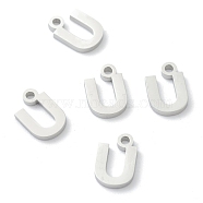 304 Stainless Steel Charms, Greek Alphabet, Stainless Steel Color, Letter.U, 10x7x1.5mm, Hole: 1.4mm(STAS-G244-01U)