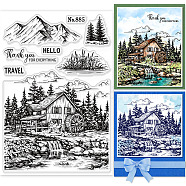 Custom PVC Plastic Clear Stamps, for DIY Scrapbooking, Photo Album Decorative, Cards Making, House, 160x110x3mm(DIY-WH0448-0468)
