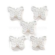 Alloy Beads, Butterfly, Silver, 9.5x12x3.5mm, Hole: 2mm(PALLOY-U003-02B-S)