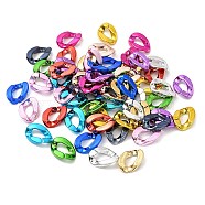 UV Plated Acrylic Linking Rings, Quick Link Connectors, Oval, Mixed Color, 29.5x20.5x6mm, Inner Diameter: 16x8mm(PACR-P004-01B)