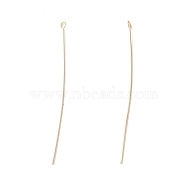 Brass Eye Pins, for Jewelry Making, Real 18K Gold Plated, 18 Gauge, 70x3.5mm, Hole: 1mm(KK-I702-49G)