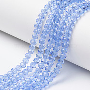 Glass Beads Strands, Faceted, Rondelle, Light Sky Blue, 6x5mm, Hole: 1mm, about 83~85pcs/strand, 38~39cm(EGLA-A034-T6mm-D14)