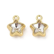 Alloy Rhinestone Pendants, Star, Golden, 12x10x7mm, Hole: 1.5mm(PALLOY-R145-22G)