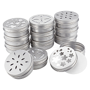 Elite Aluminium Shallow Round Candle Tins, with Hollow Lids, Empty Tin Storage Containers, Mixed Shapes, 7x2.6cm, Inner Diameter: 6.4cm, 4pcs/style(AJEW-PH0011-67A)