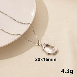 Vintage Stainless Steel Geometric Rectangle Pendant Necklace for Women(AO1780-1)