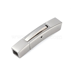 Non-Tarnish 316 Stainless Steel Bayonet Clasps, Stainless Steel Color, 28.5x5x6.5mm, Hole: 3x3mm(STAS-K282-08D-P)