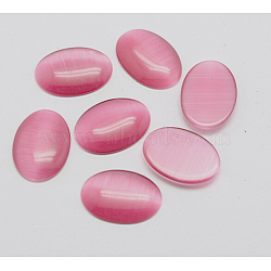 Cat Eye Cabochons, Oval, Hot Pink, 30x20x4.5mm(CE-J005-20x30mm-08)