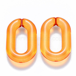 Transparent Acrylic Linking Rings, Quick Link Connectors, for Cable Chains Making, Oval, Orange, 31x19.5x5.5mm, Inner Diameter: 19.5x7.5mm(OACR-S036-006A-J01)