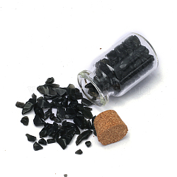 Natural Obsidian Chip Healing Crystals Wishing Bottles, Wicca Gem Stones for Energy Balancing Meditation Therapy, 22x40mm(PW-WG63969-06)
