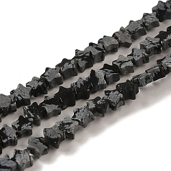 Natural Snowflake Obsidian Beads Strands, Star, 4x4.5x2mm, Hole: 0.8mm, about 102pcs/strand, 15.35 inch(39cm)(G-G085-B37-01)