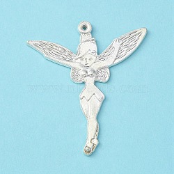 Tibetan Style Fairy Sprite Charms, Halloween, Characters Alloy Pendants in Fairy Tales, Lead Free & Cadmium Free & Nickel Free, Idea For Jewelry Making, Silver Color Plated, about 51mm long, 46mm wide, 2mm thick, hole: 1.5mm(LF8182Y-NFS)