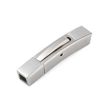 316 Stainless Steel Bayonet Clasps, Stainless Steel Color, 28.5x5x6.5mm, Hole: 3x3mm