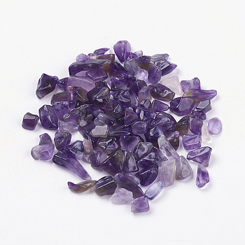 Natural Amethyst Beads, Tumbled Stone, No Hole/Undrilled, Chips, 5~16x2~5mm, about 50g/bag