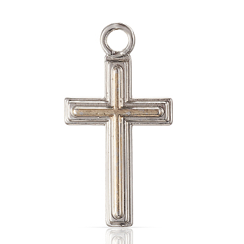 Tibetan Style Alloy Pendants, Cross, Antique Silver, 25x13.5x2mm, Hole: 2mm