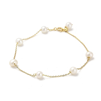 Pearl Bead Bracelets, Real 18K Gold Plated, 7-3/4 inch(19.8cm)