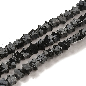 Natural Snowflake Obsidian Beads Strands, Star, 4x4.5x2mm, Hole: 0.8mm, about 102pcs/strand, 15.35 inch(39cm)