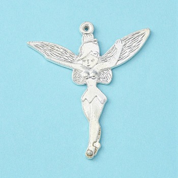 Tibetan Style Fairy Sprite Charms, Halloween, Characters Alloy Pendants in Fairy Tales, Lead Free & Cadmium Free & Nickel Free, Idea For Jewelry Making, Silver Color Plated, about 51mm long, 46mm wide, 2mm thick, hole: 1.5mm