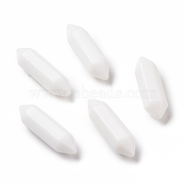 White Bullet Glass Beads