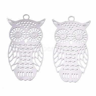 Stainless Steel Color Owl 201 Stainless Steel Pendants