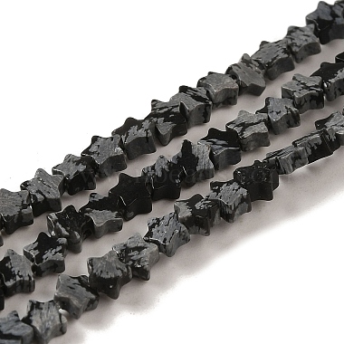 Star Snowflake Obsidian Beads