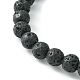 12 pcs 12 style douze constellations 304 ensemble de bracelets extensibles en acier inoxydable et pierres de lave naturelles(BJEW-JB09463)-5
