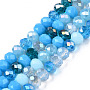 Deep Sky Blue Rondelle Glass Beads(X-EGLA-N002-12E)