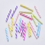 Handmade Polymer Clay Beads, No Hole/Undrilled, Candy Cane, For Christmas, Mixed Color, 19.5~21.5x2mm(CLAY-R084-03)