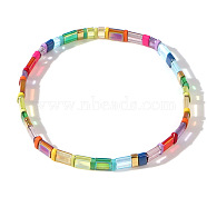 Bohemian Style Japanese TILA Glass Seed Beaded Stretch Bracelets for Women Men, Rectangle, Colorful(ZJ1483-2)