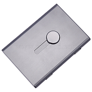 Aluminum Business Card Holder Case, Hand-push Type, Rectangle, Matte Gunmetal Color, 68x97x12mm(AJEW-WH0162-29MG)