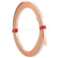 Copper Flat Bezel Wire, DIY Bezel Setting for Cabochon, Raw(Unplated), 3x0.2mm, about 19.69 Feet(6m)/Roll(CWIR-WH0016-02A)
