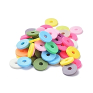 Handmade Polymer Clay Beads, Heishi Beads, Flat Round/Disc, Mixed Color, 8x1mm, Hole: 2mm, about 1400pcs/100g(X-CLAY-XCP0001-07C)