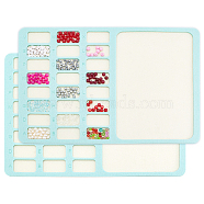 Felt Bead Design Board, DIY Beading Jewelry Bracelet and Anklet Making Tray, Rectangle, Pale Turquoise, 280x398x7mm(DIY-WH0419-98F-03)