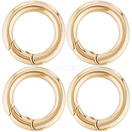 5Pcs Brass Spring Gate Rings, Donut, Nickel Free, Real 18K Gold Plated, 23x4mm, Inner Diameter: 15mm(KK-BBC0012-51)