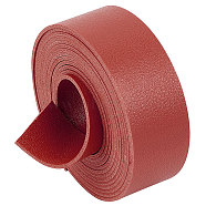 2M Flat Double Face Lychee Pattern Imitation Leather Band, Brown, 25x1.8mm, about 2.19 Yards(2m)/Roll(LC-WH0010-01A-03)