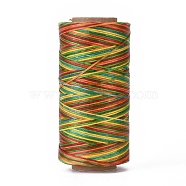 Waxed Polyester Cord, Micro Macrame Cord, Waxed Sewing Thread, Flat, Colorful, 0.8mm, about 284.33 yards(260m)/roll(YC-I003-A28)
