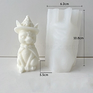 3D Egyptian Cat DIY Silicone Candle Molds, Aromatherapy Candle Moulds, Scented Candle Making Molds, White, 5.5x6.2x10.8cm(PW-WG79989-03)