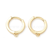 Rack Plating Brass Hoop Earring Findings, Cadmium Free & Nickel Free & Lead Free, Long-Lasting Plated, Real 18K Gold Plated, 11x10mm, Hole: 0.7mm, Pin: 0.7mm(KK-D073-30G)