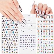 AHADERMAKER 12Sheets 3 Style Evil Eye Pattern Nail Art Stickers Decals, Self Adhesive, for Nail Tips Decorations, Mixed Color, 9.6x6.4x0.02cm, 4 sheets/style(DIY-GA0004-14)