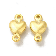 Brass Connector Charms, Cadmium Free & Lead Free, Heart Links, Real 24K Gold Plated, 8.5x4.5x2mm, Hole: 1mm(KK-H442-20G)